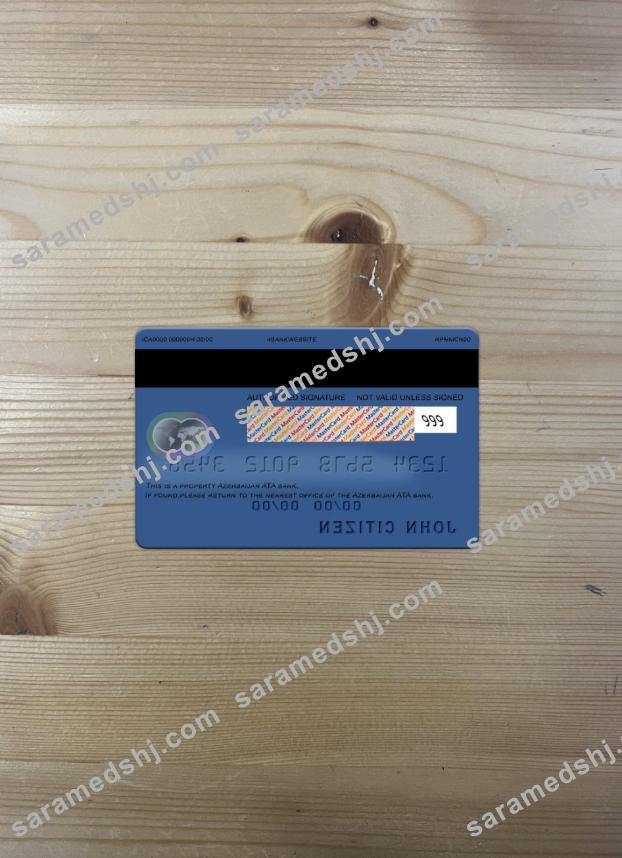 Azerbaijan ATA bank mastercard photolook back